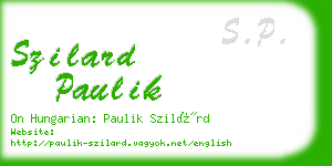 szilard paulik business card